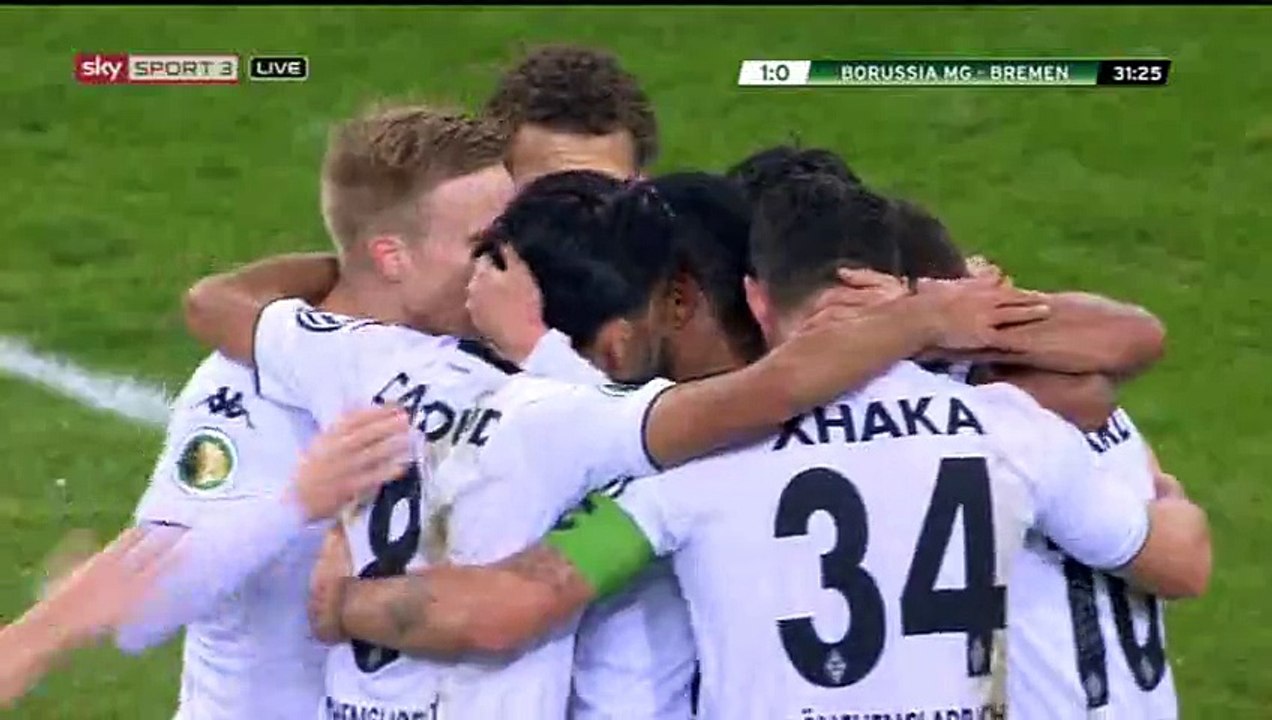 Lars Stindl Goal - B. Monchengladbach 1-0 Werder Bremen - 15-12-2015 DFB Pokal