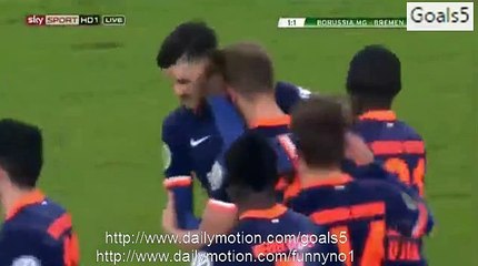 Janek Sternberg Goal Monchengladbach 1 - 1 Bremen DBF Pokal 15-12-2015