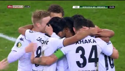 Lars Stindl Goal - Borussia Monchengladbach 1-0 Werder Bremen - 15-12-2015 DFB P