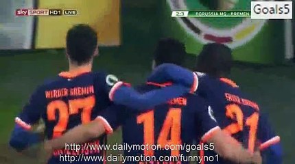 Claudio Pizarro Goal Monchengladbach 2 - 3 Bremen DBF Pokal 15-12-2015