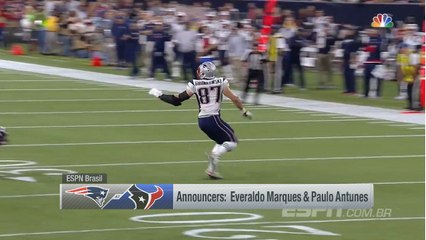 ESPN Brasil announcers call Brady 45-yard pass to Gronkowski