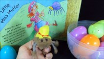 oeufs surprise comptine en anglais eggs rhymes Little Miss Muffet Nursery Rhymes Surprise eggs toys Kienderliedje | Rymowanka