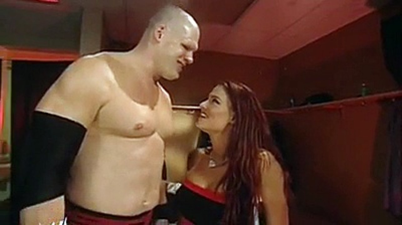 Lita Kisses Kane After They Talk About Kane's Match ~ WWE