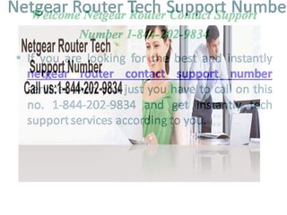 Netgear Router Contact Support Number (1-844-202-9834 )