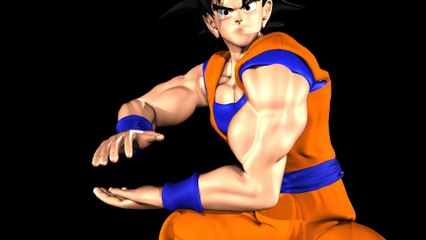 3D Goku Power up and Beam Attack Animation