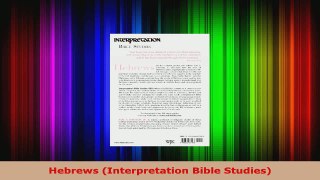 Read  Hebrews Interpretation Bible Studies EBooks Online