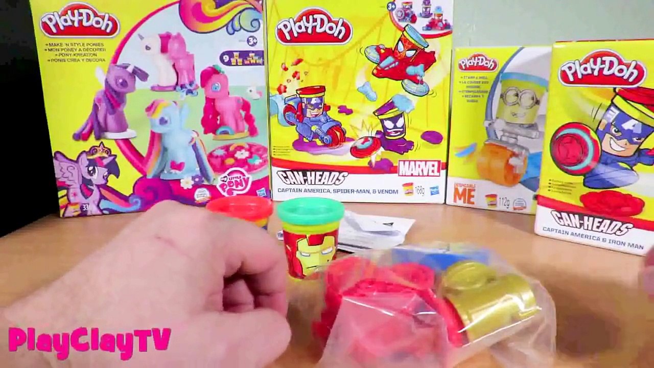 Play Doh Marvel Iron Man and Captain America funny superheroes kids toys Play Doh part 1