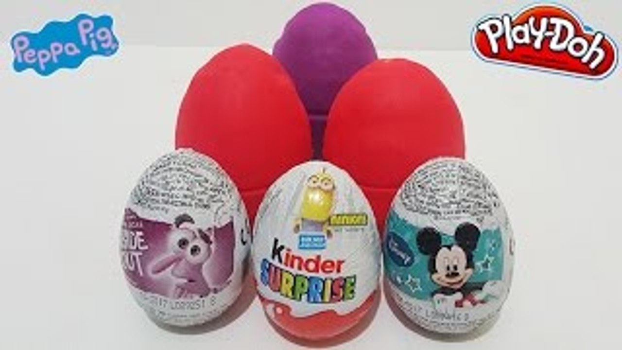 Kinder Suprise Eggs Peppa Pig Spongebob Play Doh Toy Story Minions Disney Egg