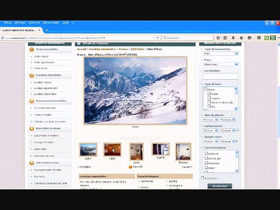 Recherche d'appartement Location au ski Alpes en Décembre Janvier Février Mars Avril ?