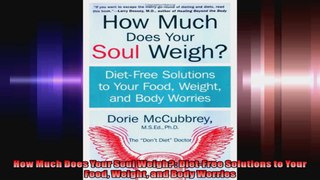 How Much Does Your Soul Weigh DietFree Solutions to Your Food Weight and Body Worries