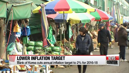 BOK lowers inflation target to 2% for 2016-18