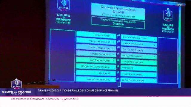 Le tirage au sort des 32èmes de finale de la Coupe de France Féminine