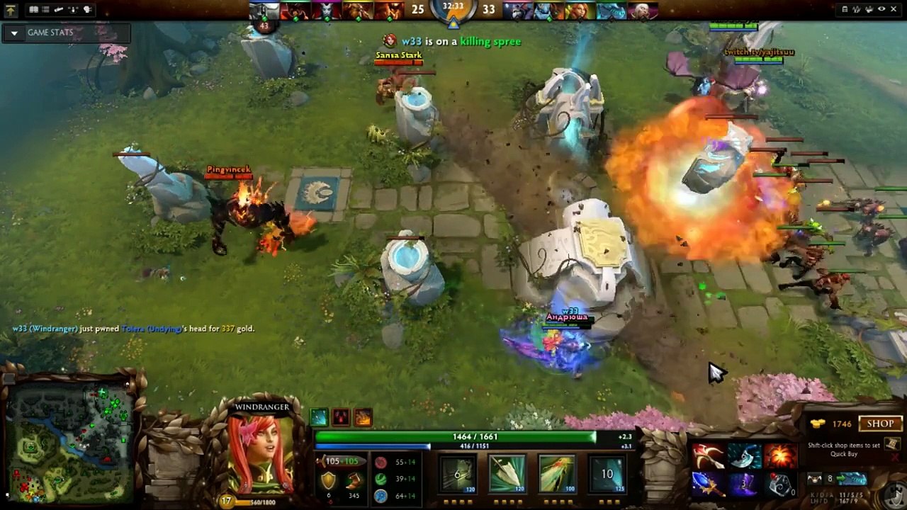 DOTA2 W33 Windrangger Rampage on Dendi!