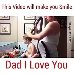 Love between dad and his cute baby
