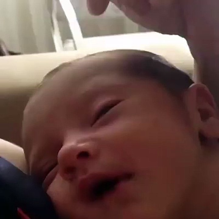Baby smiles