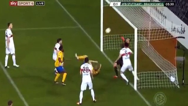Joseph Baffo Goal - VfB Stuttgart 0 - 1 Braunschweig - DFB Pokal - 16/12/2015