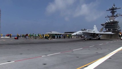 SUPER ADVANCED us navy X 47 stealth UAV Aircraft take off and landing