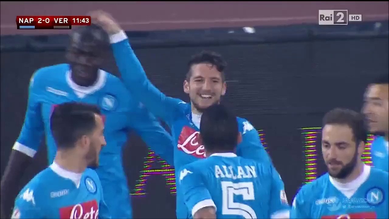 2-0 Dries Mertens Goal Italy  Coppa Italia  Round 5 - 16.12.2015, SSC Napoli 2-0 Hellas Verona