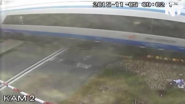 This Cyclist Miraculously Survives Being Struck By A Train