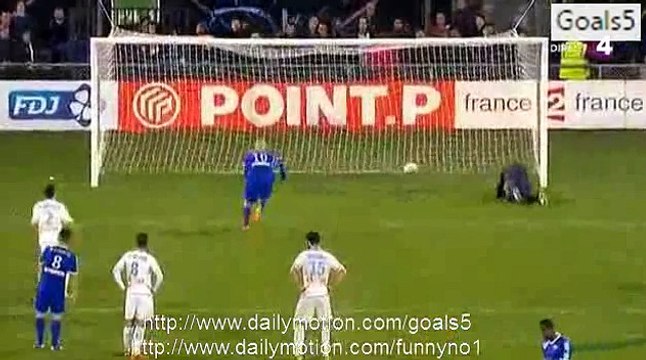 Lakdar Boussaha Goal Bourg Peronnas 2 - 3 Marseille Coupe de la Ligue 16-12-2015