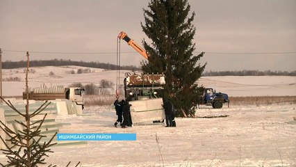 У подножия горы Торатау продолжается строительство резиденции Деда Мороза (Кыш Бабай)