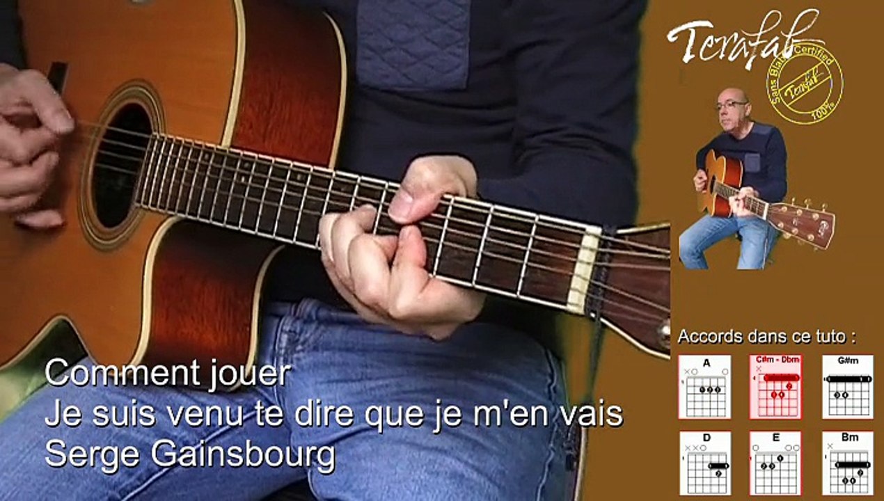 Je suis venu te dire que je m'en vais [Tuto guitare] by Terafab