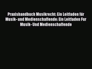 Praxishandbuch Musikrecht: Ein Leitfaden für Musik- und Medienschaffende: Ein Leitfaden Fur