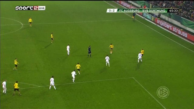 0-2 Henrikh Mkhitaryan Goal Germany DFB Pokal Round 3 - 16.12.2015, FC Augsburg 0-2 Borussia Dortmund