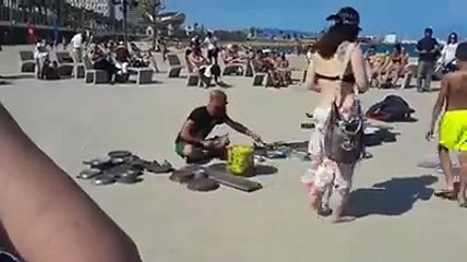 Mast music playing by a man