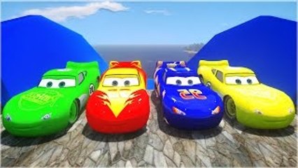 20 MCQUEEN CARS COLORS!!! (Green, Red, Yellow) Disney Pixar DINOCO smashed by HULK!