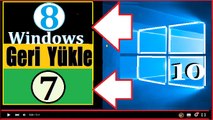 Windows 10 dan 7 - 8 e, Eski Sisteme Dönüş Nasıl Yapılır