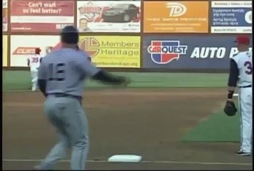 Fat Minor League Baseball Player Sacrifices Himself For Run