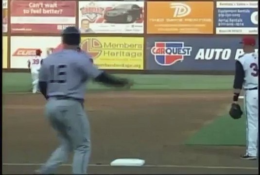 Fat Minor League Baseball Player Sacrifices Himself For Run