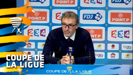 Conférence de presse Paris Saint-Germain - AS Saint-Etienne (1-0) : Laurent BLANC (PARIS) - Christophe  GALTIER (ASSE) - 2015/2016