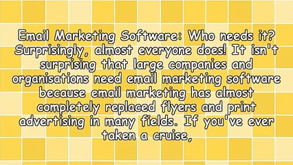 Email Marketing Software: Who Needs It?