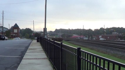 8-12-14 8:11 AM NS 27A Autorack Train WB through Austell and breaks Crossing arm.