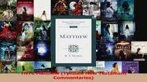 PDF Download  TNTC Matthew Tyndale New Testament Commentaries Read Full Ebook