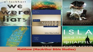 Read  Matthew MacArthur Bible Studies Ebook Free