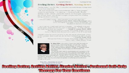 Feeling Better Getting Better Staying Better  Profound SelfHelp Therapy For Your