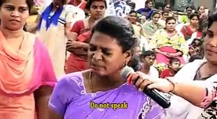 Jesus removes the spirit from woman's body.