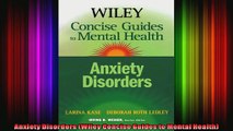 Anxiety Disorders Wiley Concise Guides to Mental Health