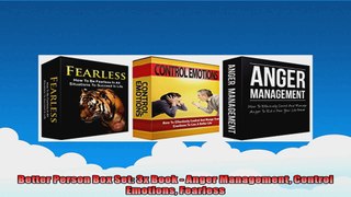 Better Person Box Set 3x Book  Anger Management Control Emotions Fearless