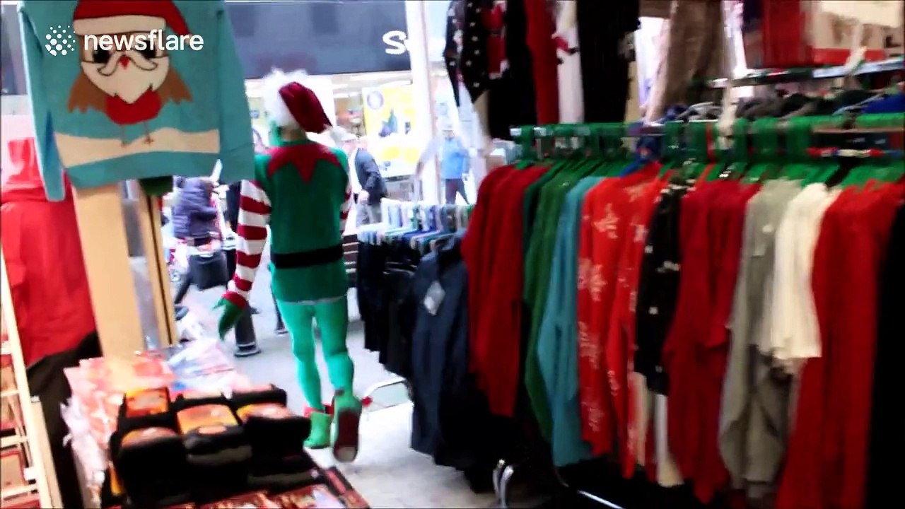 Awesome Grinch impressionist attempts to steal Christmas in Whitehaven, Cumbria