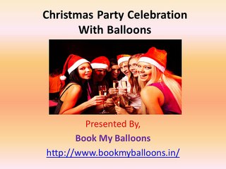 Christmas Party Celebration With Balloons