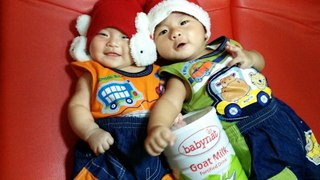 3 Month Old Twin Babies, Do You Like Milk?