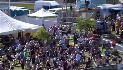 Cricket Massive six knocks and injures lady in the crowd -