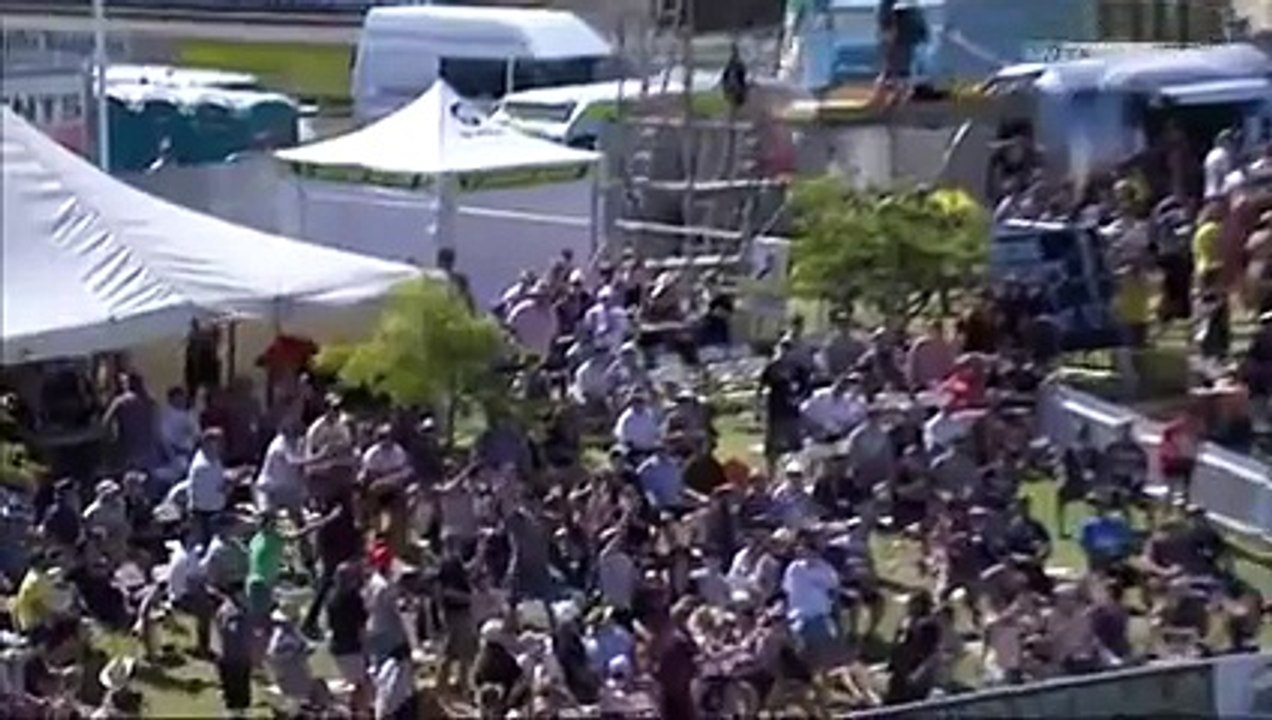 Cricket Massive six knocks and injures lady in the crowd -