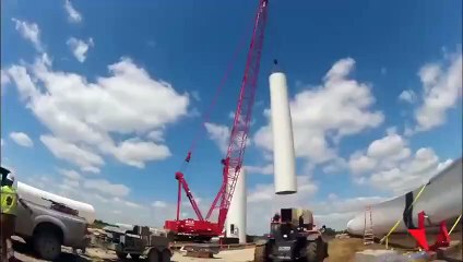 Timelapse de la construction d'une éolienne de A à Z