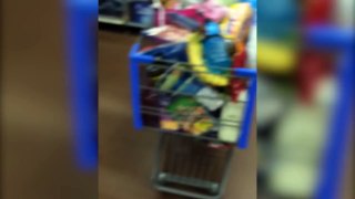 Small Child Pushes Very Heavy Full Shopping Cart - best funny videos - funny videos