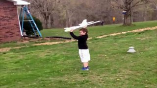 Toy Airplane Hit Hard Little Boy - funny videos accident - funny videos gags